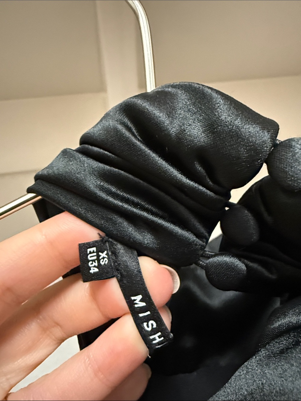 Misha Evianna Satin Gown with Bow - Picture 13 of 13